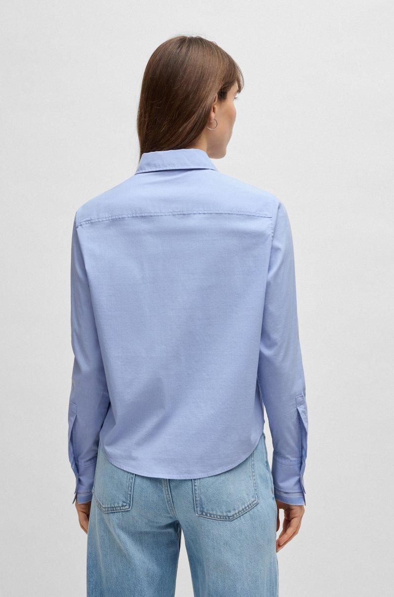 Hugo Boss Blusa regular fit de algodón elástico a rayas Rebajas de fin de temporada