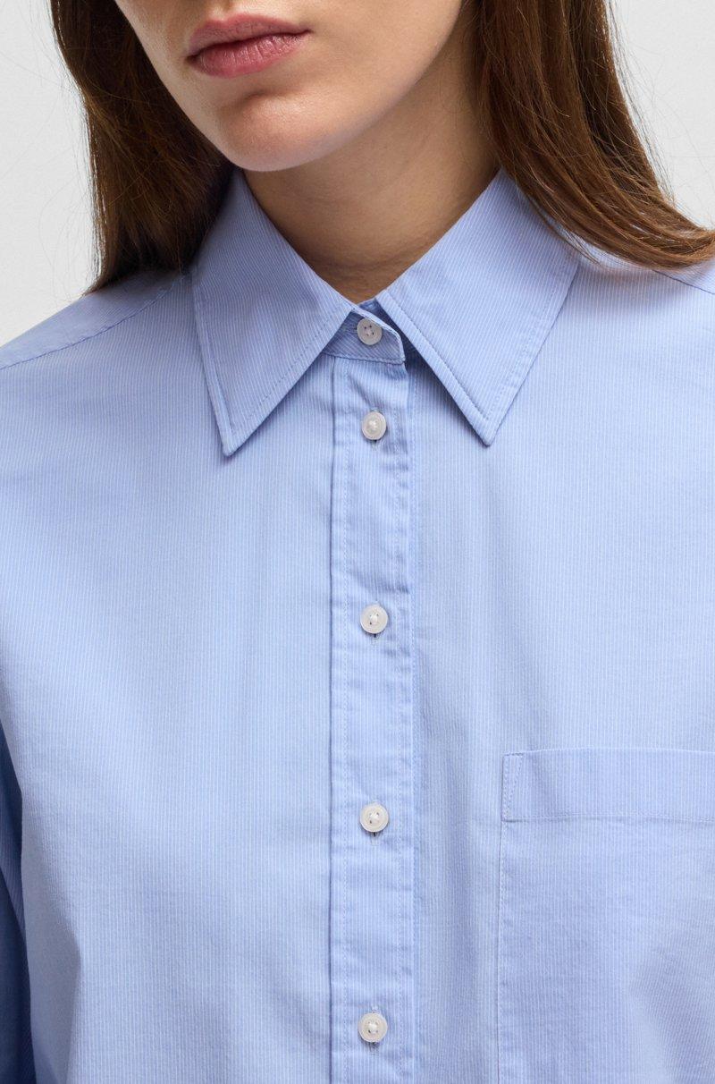 Hugo Boss Blusa regular fit de algodón elástico a rayas Rebajas de fin de temporada