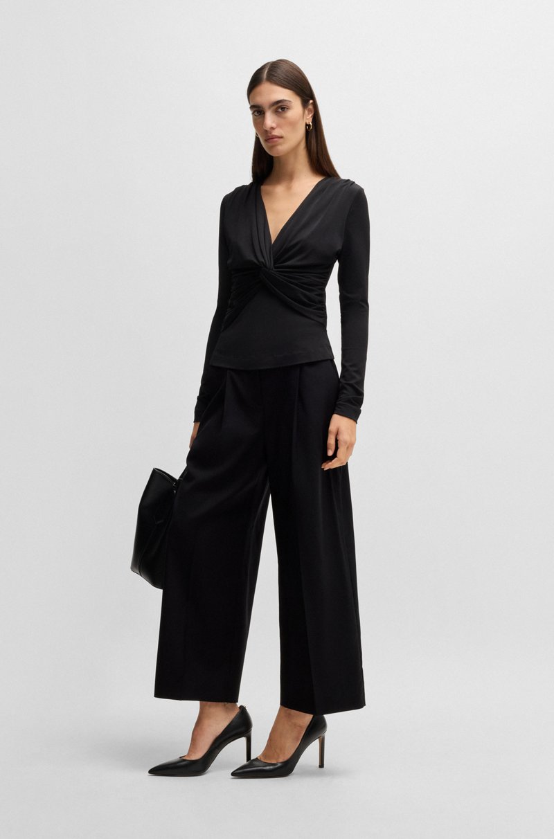 Hugo Boss Pantalones regular fit de talle alto de lana virgen Devoluciones gratuitas