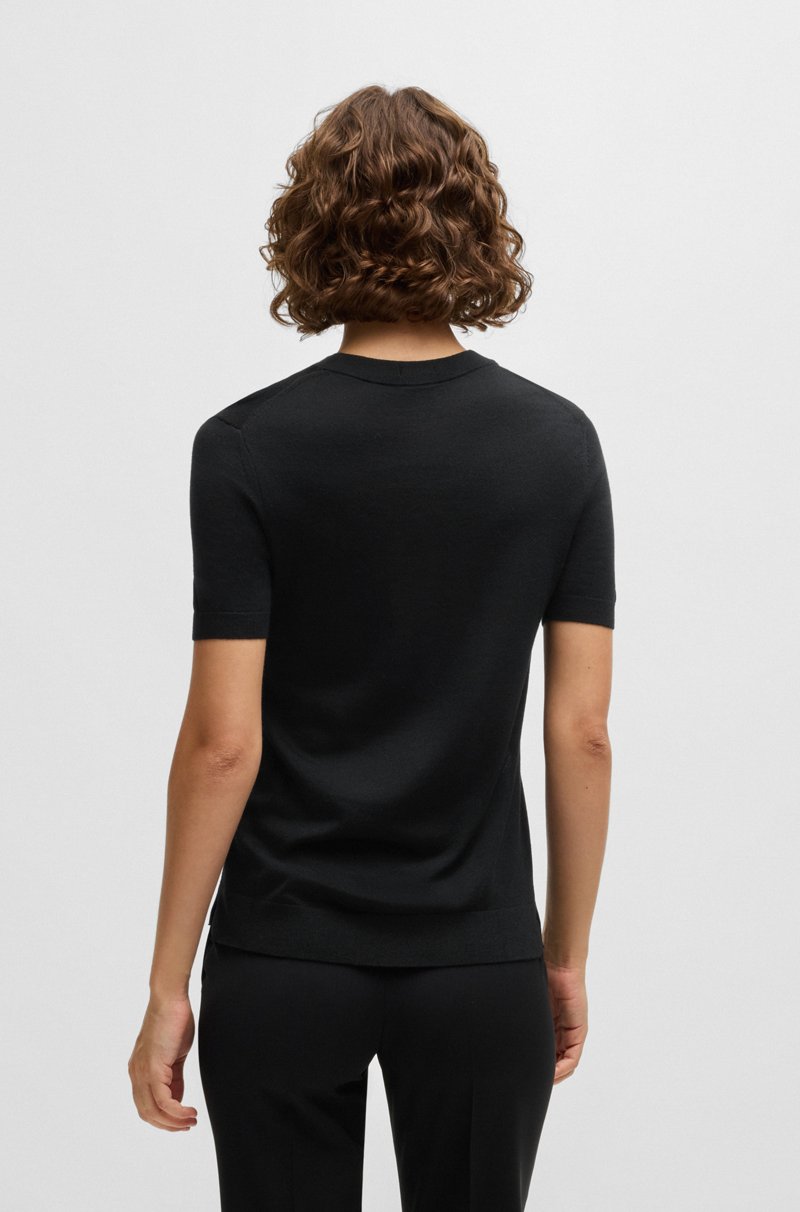 Hugo Boss Jersey de manga corta en lana merina En línea