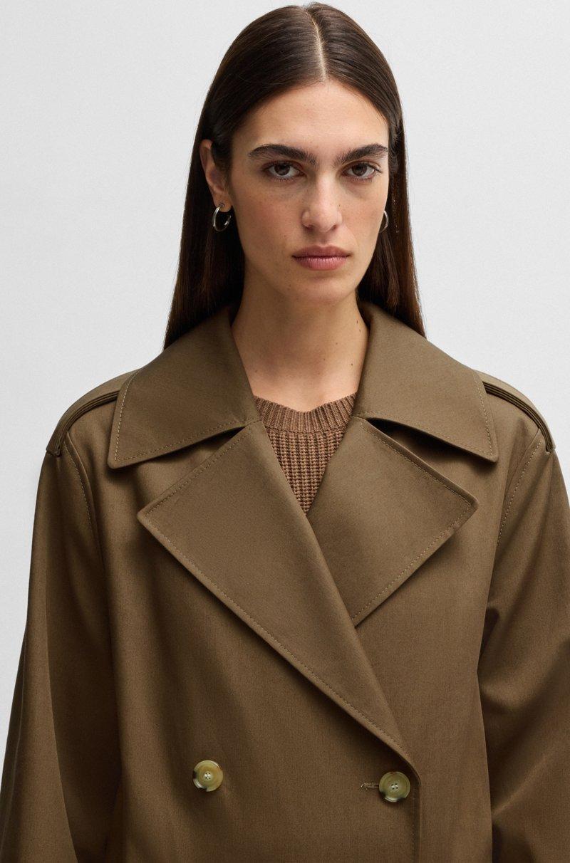 Hugo Boss Abrigo cruzado en algodón repelente al agua Outlet