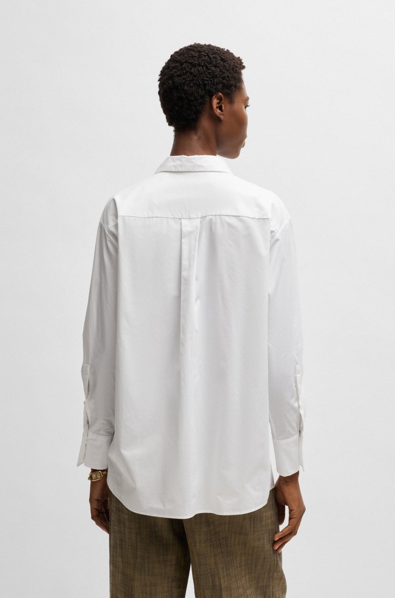 Hugo Boss Blusa regular fit de algodón y seda con monograma Double B Ofertas