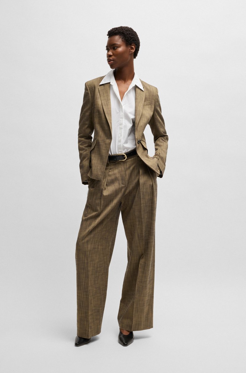 Hugo Boss Blusa regular fit de algodón y seda con monograma Double B Ofertas