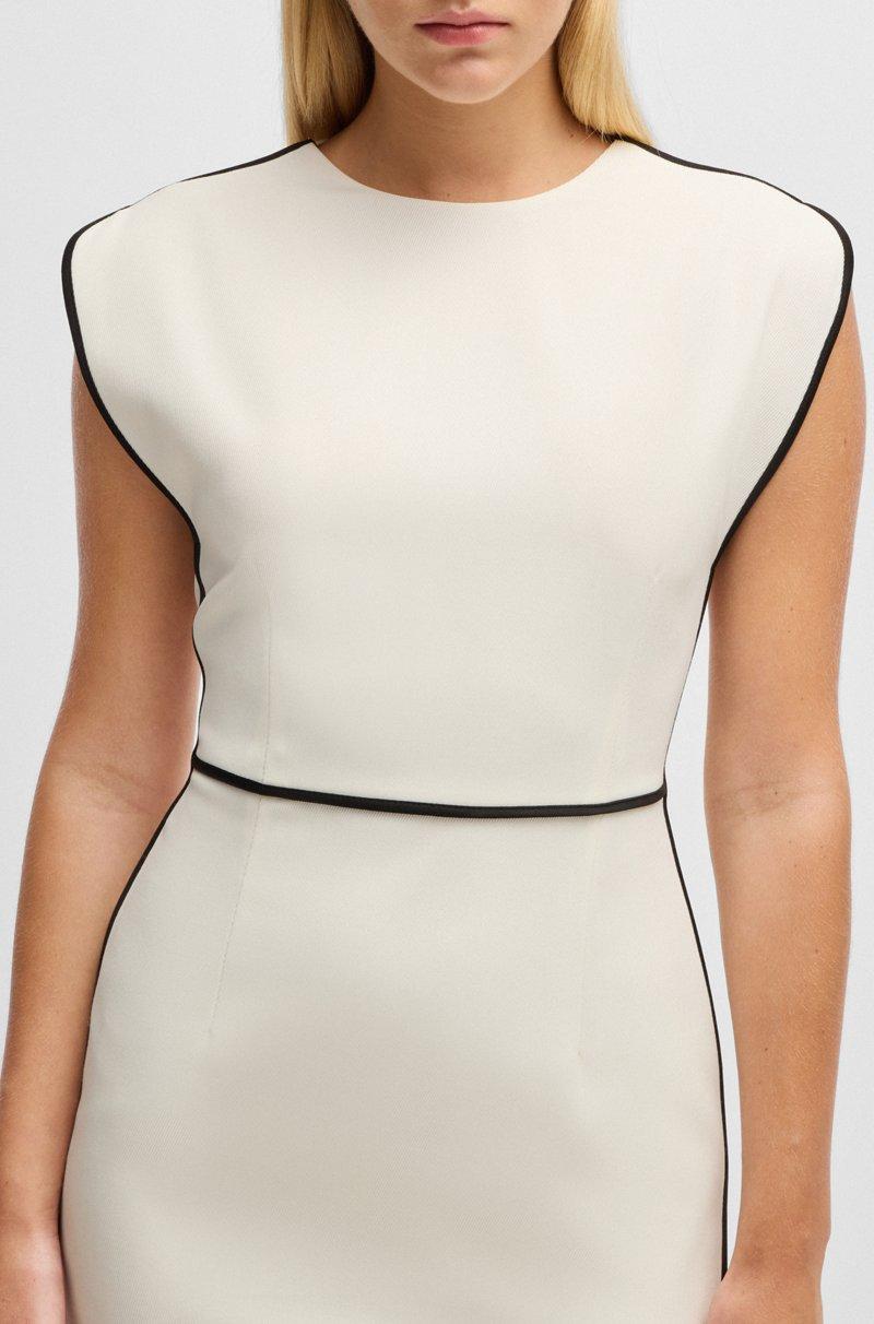 Hugo Boss Vestido en mezcla de lana con ribetes en contraste Rebajas de fábrica