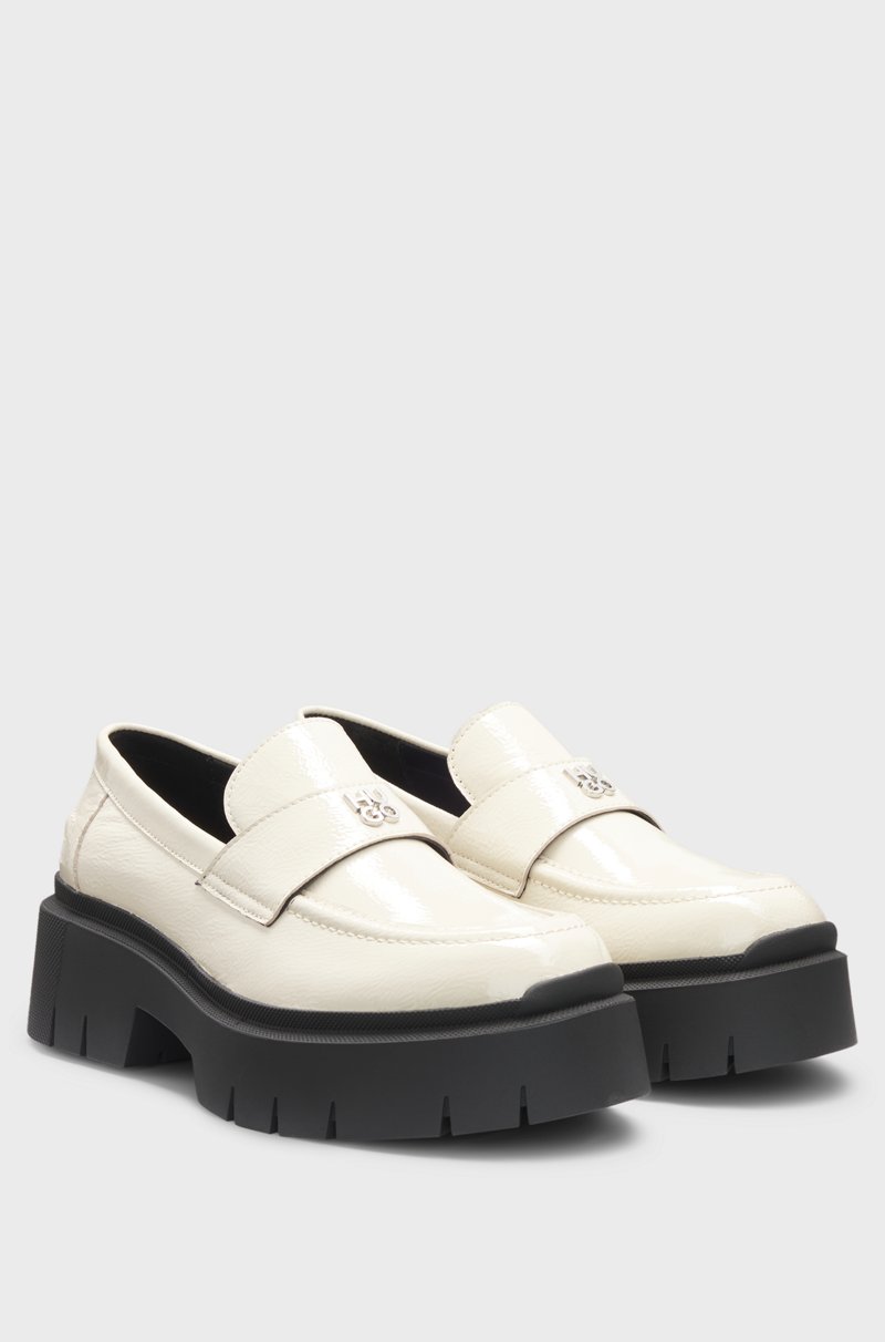 Hugo Boss Mocasines de piel con suela gruesa y ribete con logo apilado Ventas relámpago
