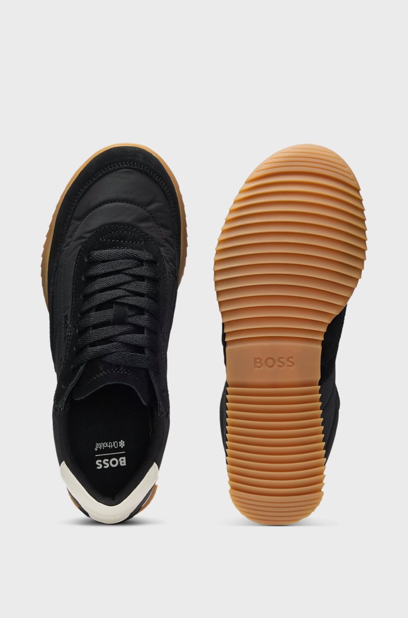 Hugo Boss Deportivas de caña baja en ante y tela Descuento