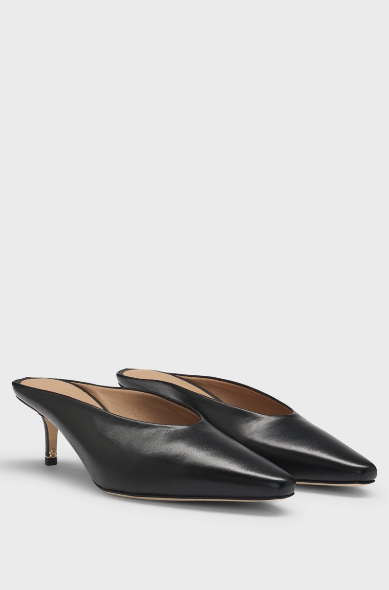 Hugo Boss Mules sin talón en piel de napa Tienda
