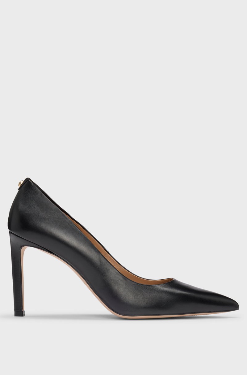 Hugo Boss Zapatos de salón de piel con tacón alto y puntera afilada Rebajas online