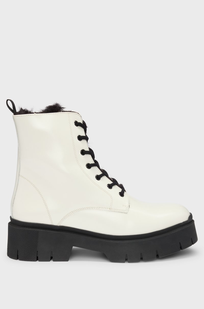 Hugo Boss Botas de piel sintética con logo en el cursor de la cremallera Envío gratis