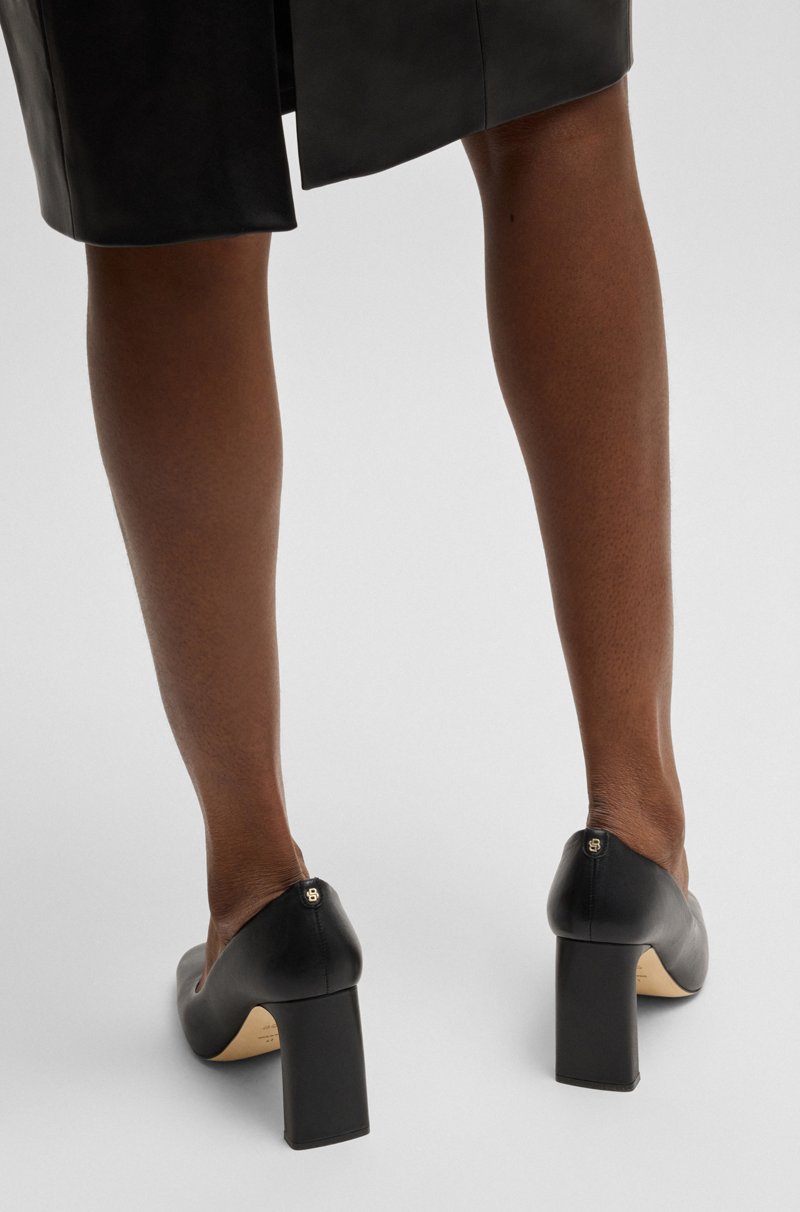 Hugo Boss Zapatos de tacón en piel de napa con detalle de monograma Double B Oferta especial