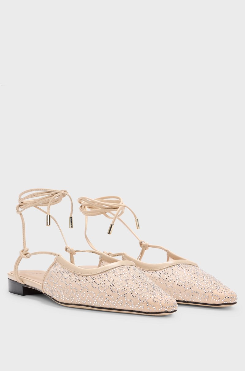 Hugo Boss Mules de malla con adornos de estrás Envío gratis
