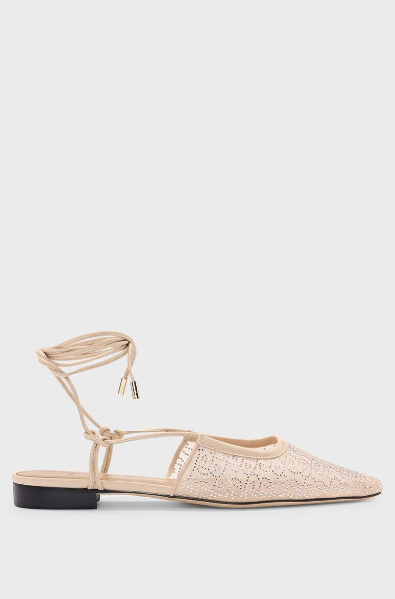 Hugo Boss Mules de malla con adornos de estrás Envío gratis