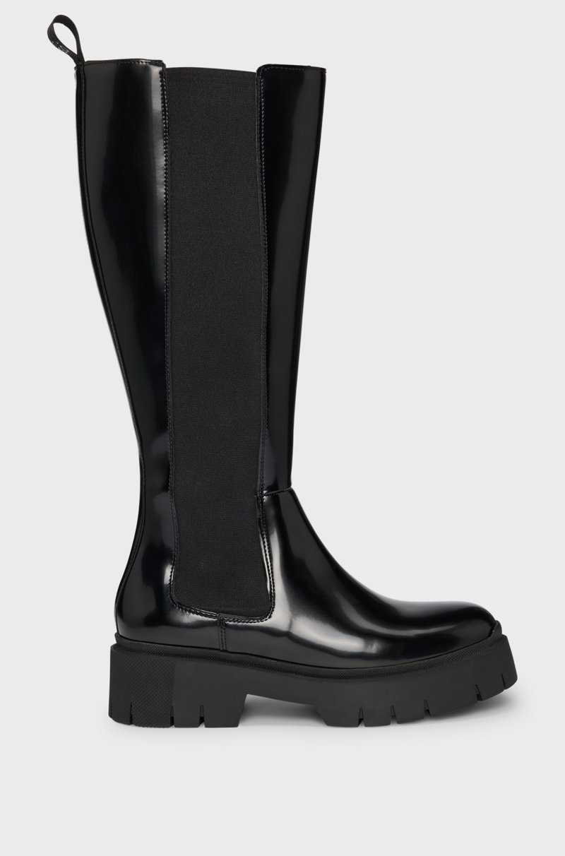 Hugo Boss Botines Chelsea con caña hasta la rodilla en piel sintética COMPRAR AHORA