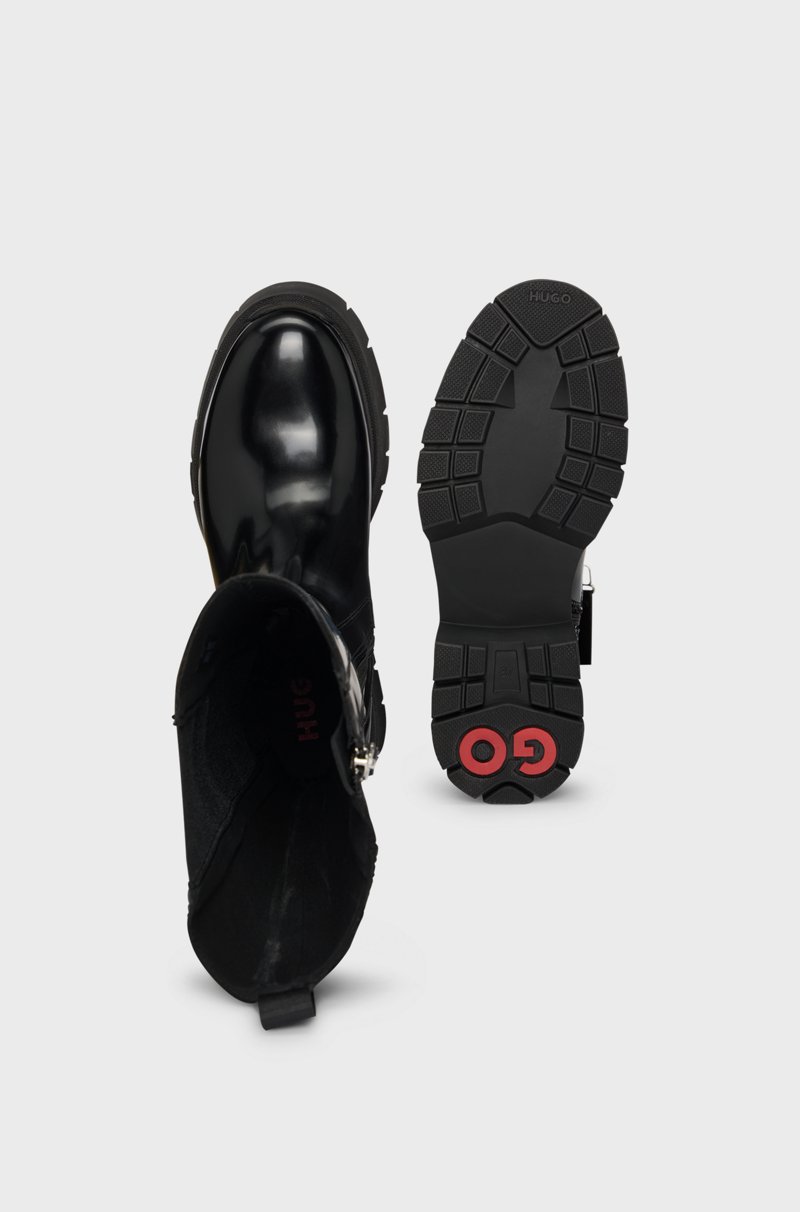 Hugo Boss Botines Chelsea con caña hasta la rodilla en piel sintética COMPRAR AHORA