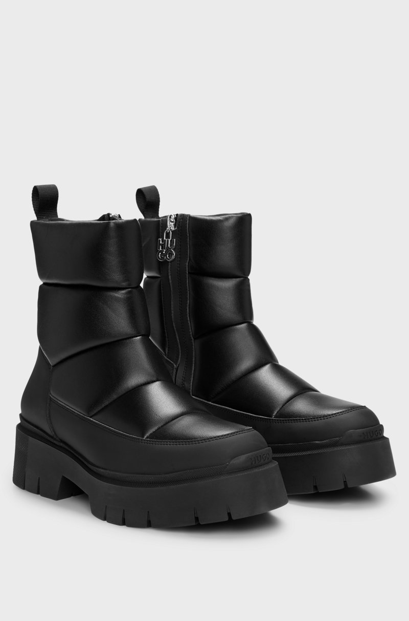 Hugo Boss Botas de piel sintética con efecto guateado