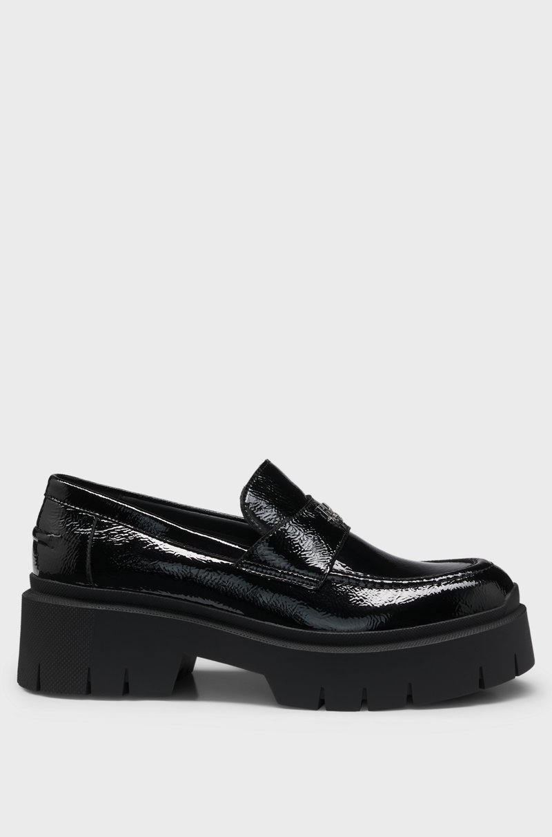Hugo Boss Mocasines de piel con suela gruesa y ribete con logo apilado Promoción trimestral