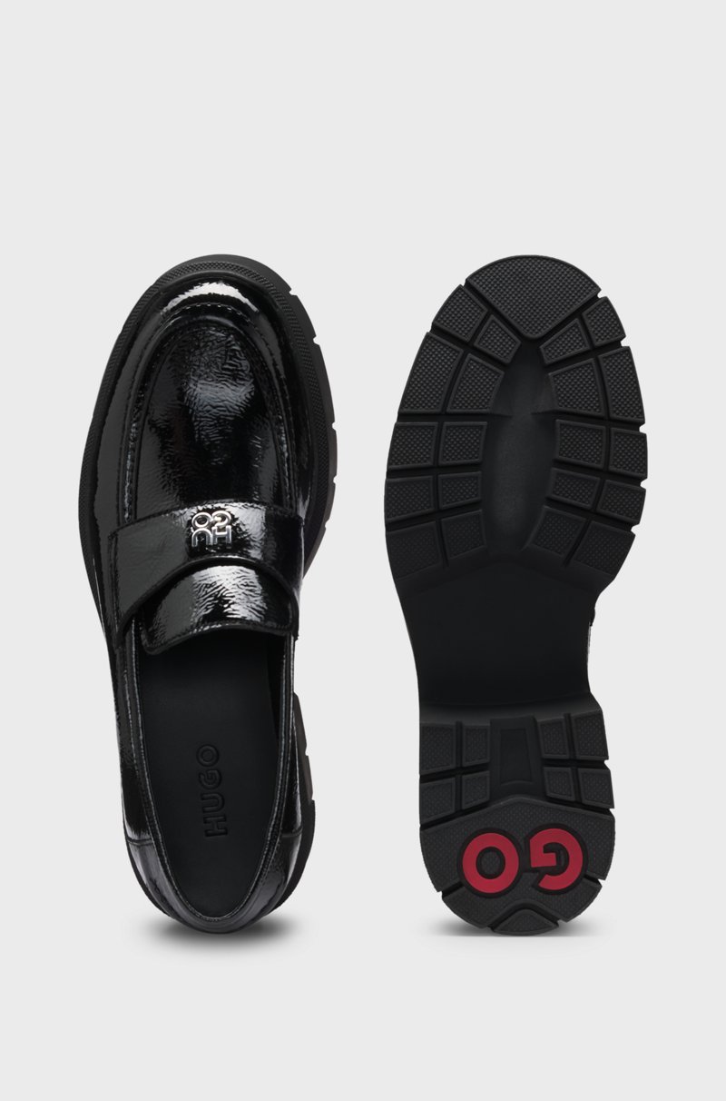 Hugo Boss Mocasines de piel con suela gruesa y ribete con logo apilado Promoción trimestral