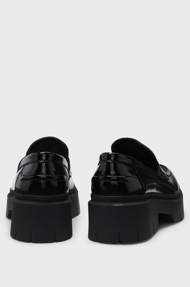 Hugo Boss Mocasines de piel con suela gruesa y ribete con logo apilado Promoción trimestral