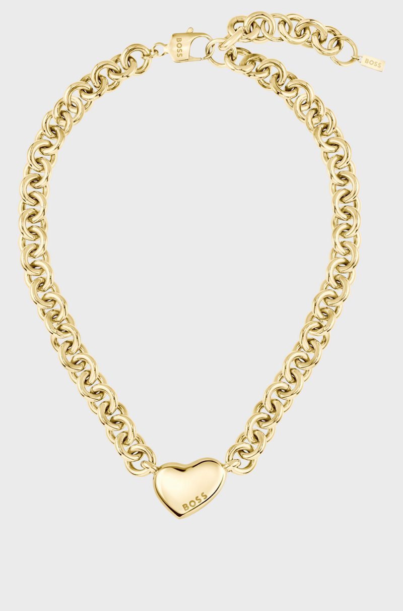 Hugo Boss Collar dorado con colgante de corazón En oferta