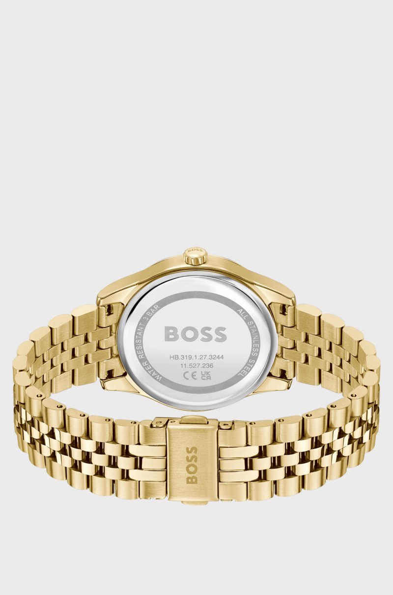 Hugo Boss Reloj dorado con esfera verde e incrustación nacarada Libre de impuestos