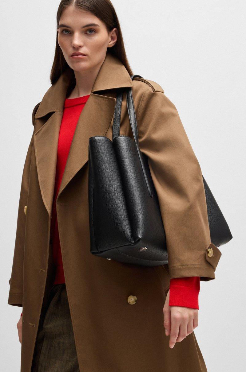 Hugo Boss Bolso tote de piel sintética granulada con monograma Double B Oferta exclusiva