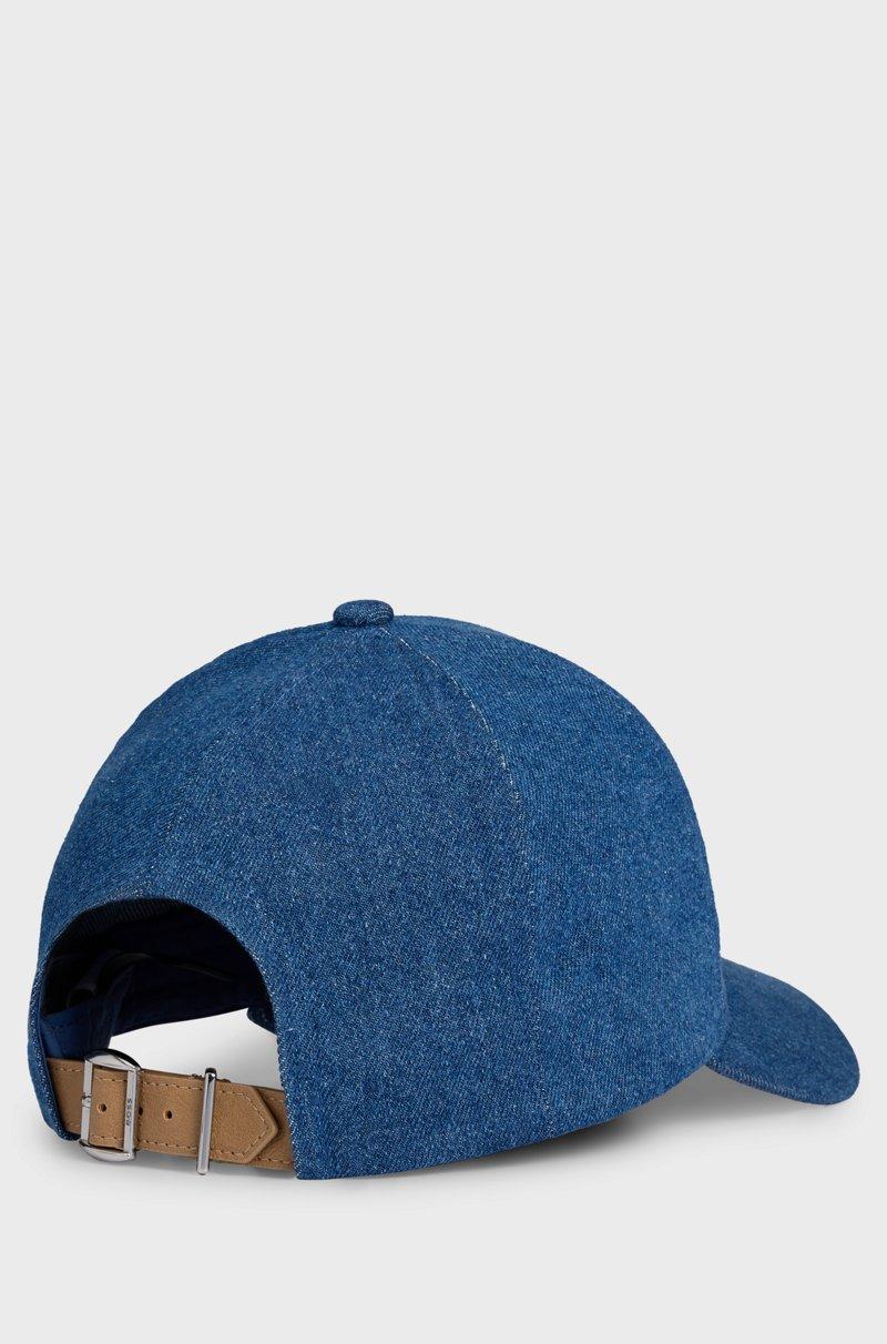 Hugo Boss Gorra de denim azul con monograma Double B Última moda