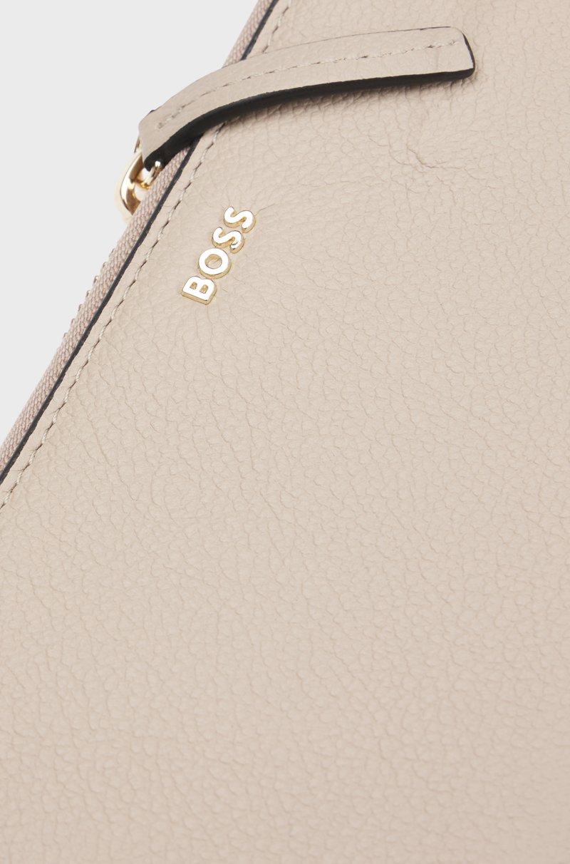 Hugo Boss Cartera en piel de textura granulada con cremallera envolvente y letras de logo Descuento por venta flash