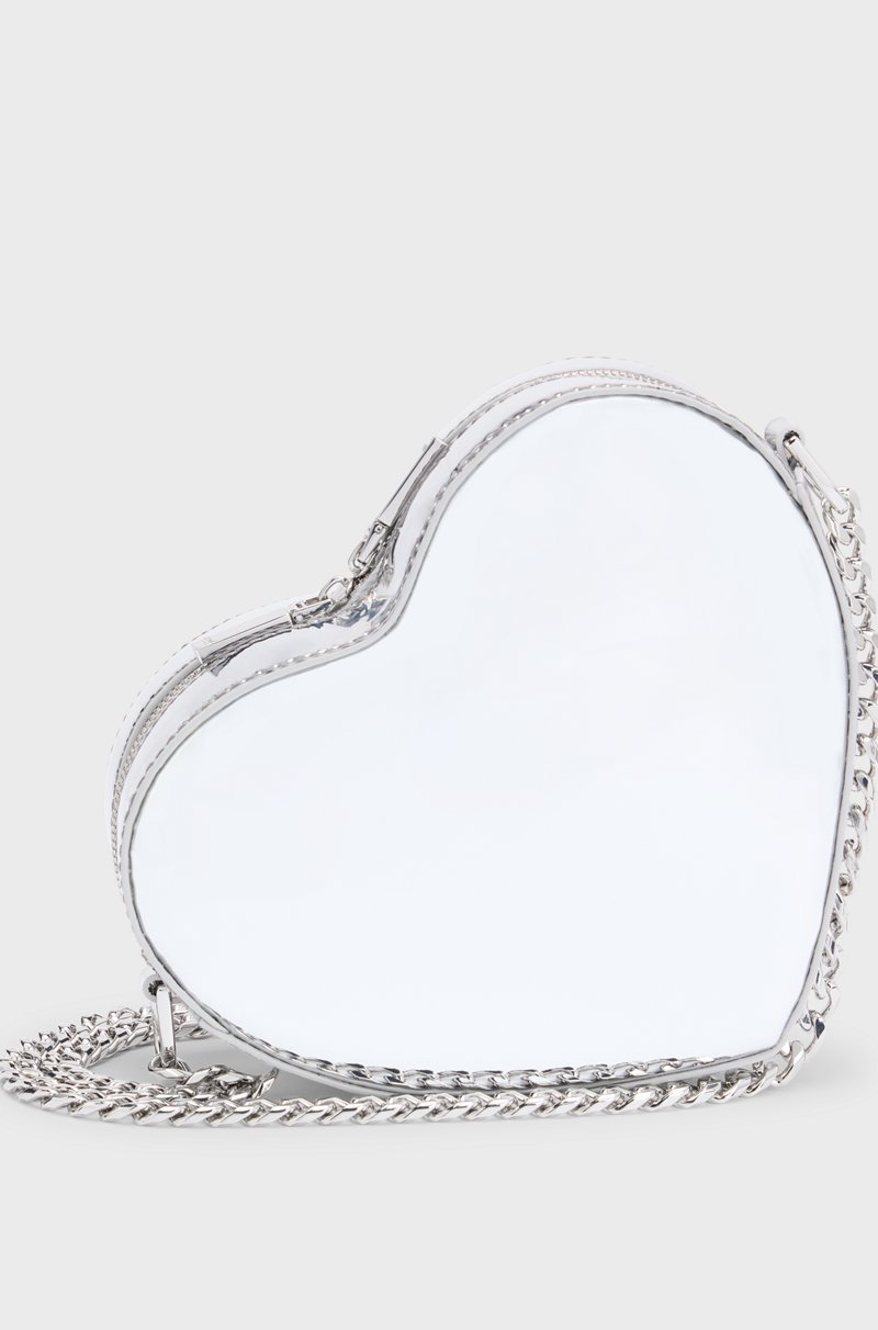 Hugo Boss Bolso de bandolera con forma de corazón en material plateado Ofertas de temporada