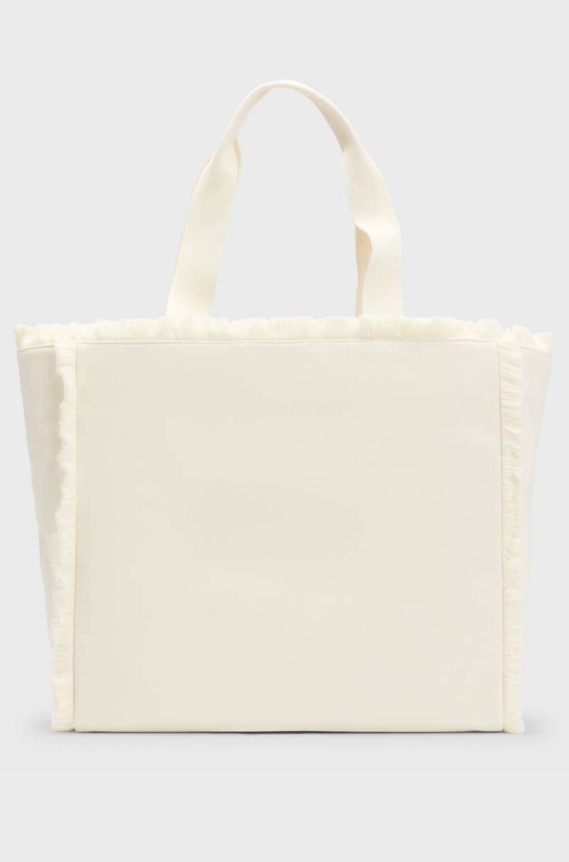 Hugo Boss Bolso tote de lona con ribetes de flecos Ofertas especiales