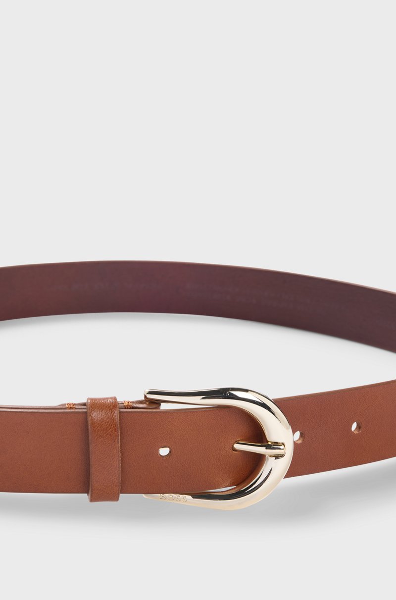 Hugo Boss Cinturón de piel italiana con hebilla redonda Precio ultrabajo