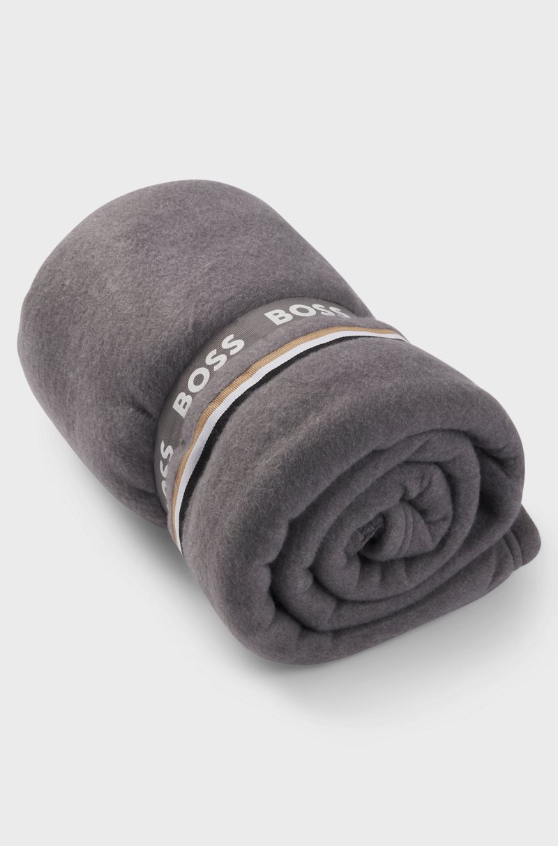 Hugo Boss Cubrecamas de forro polar con aplique de raya de la marca Devoluciones gratuitas