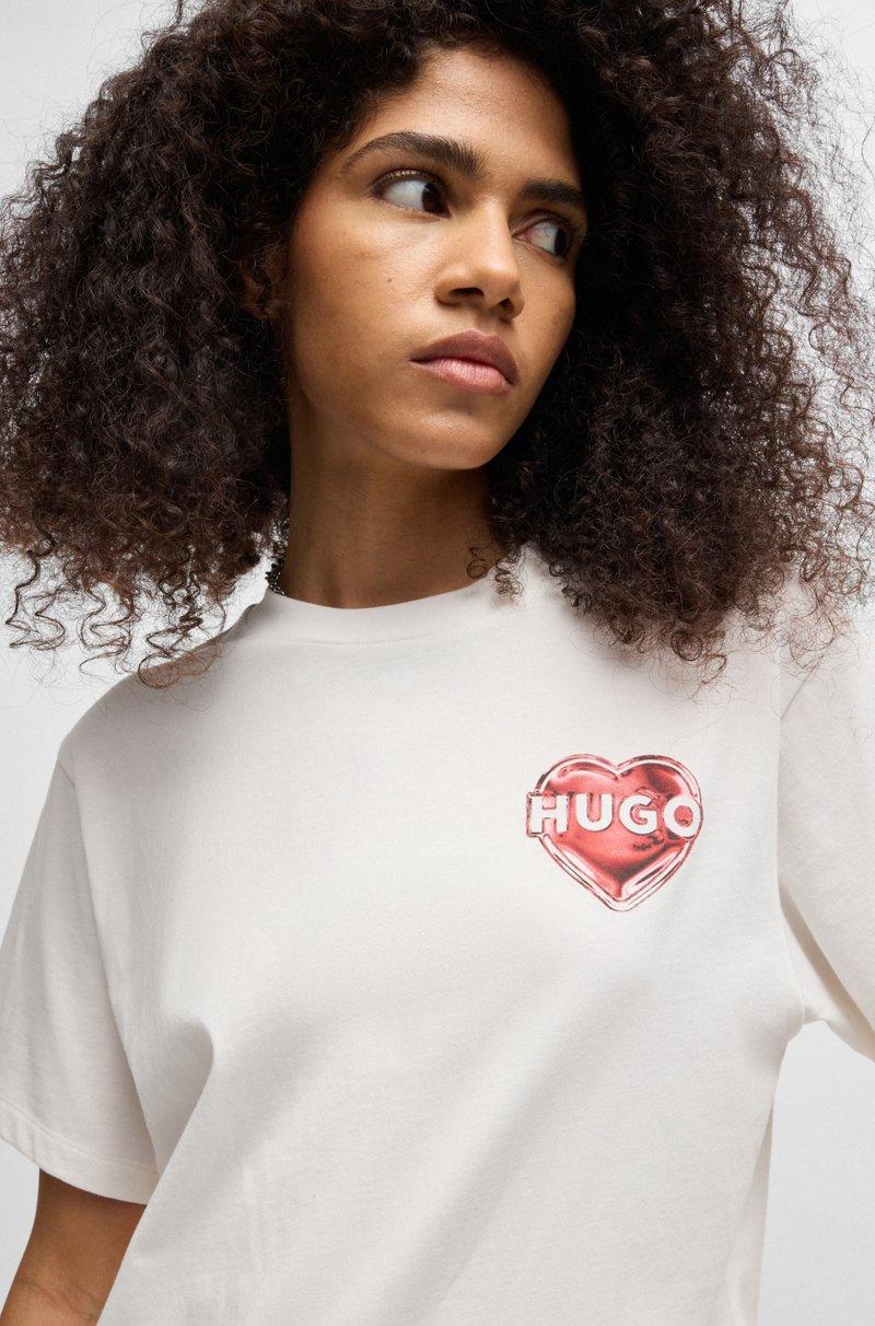 Hugo Boss Camiseta de punto de algodón con estampado gráfico Outlet online