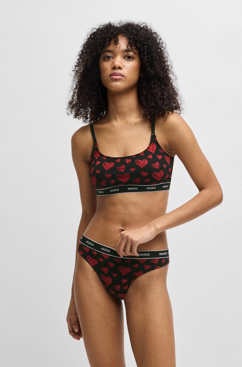 Hugo Boss Paquete de dos bralettes de algodón elástico con logos en la cinta inferior