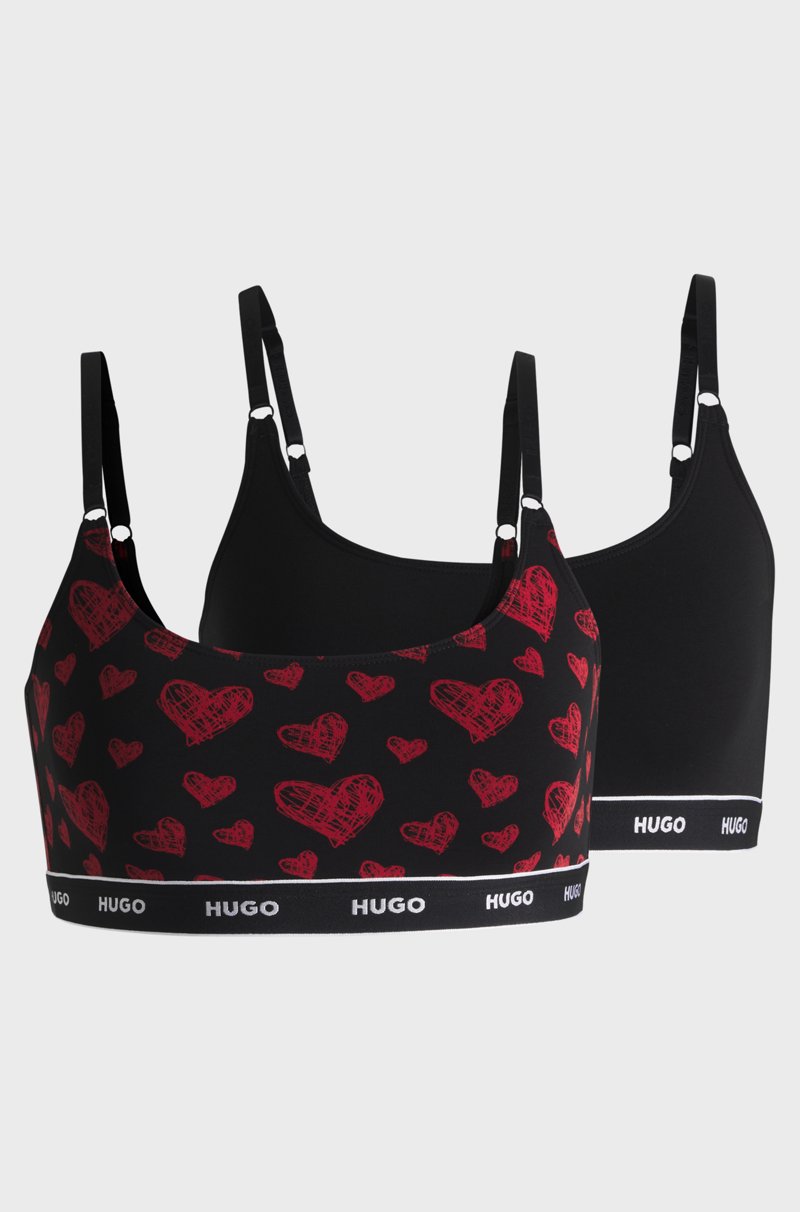 Hugo Boss Paquete de dos bralettes de algodón elástico con logos en la cinta inferior Rebajas