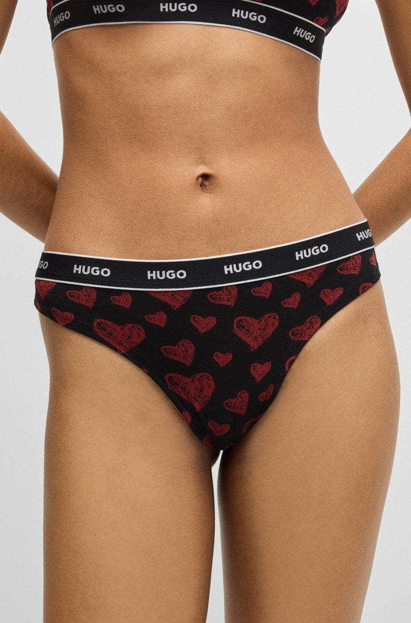 Hugo Boss Paquete de tres tangas en algodón elástico con logos en la cintura Ofertas