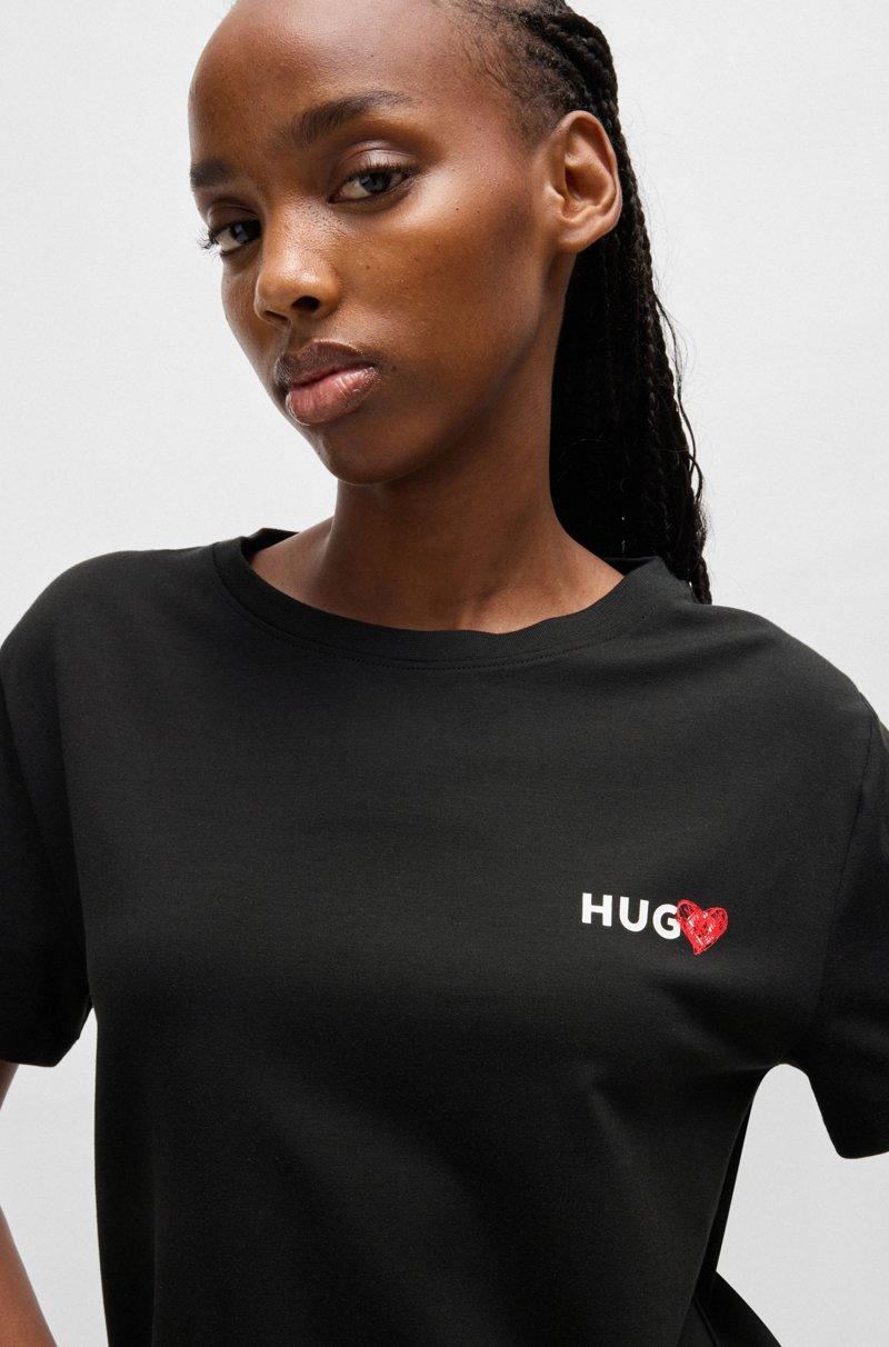 Hugo Boss Camiseta de pijama de mezcla de modal con logo estampado Gran oferta