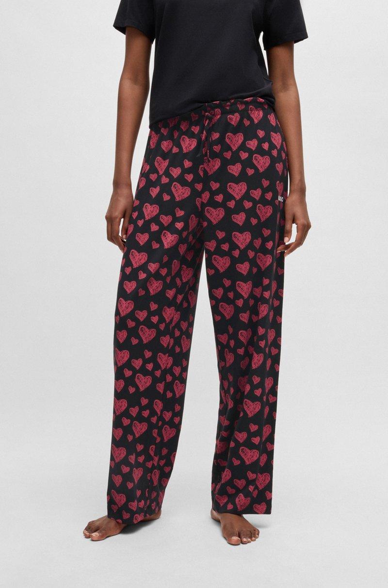 Hugo Boss Pantalones de pijama de punto de mezcla de modal con estampado integral de corazones Rebajas baratas