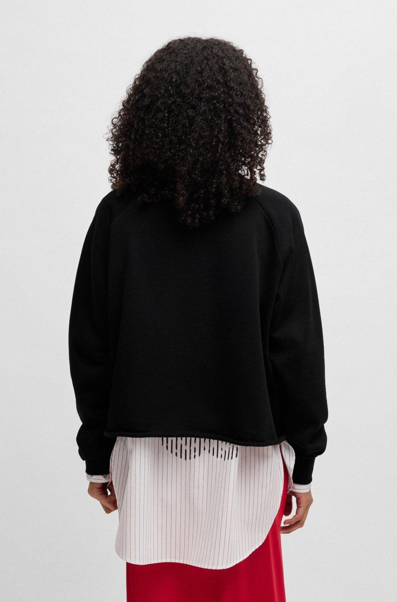 Hugo Boss Sudadera de felpa de algodón con detalle de la marca estampado Rebajas de fábrica