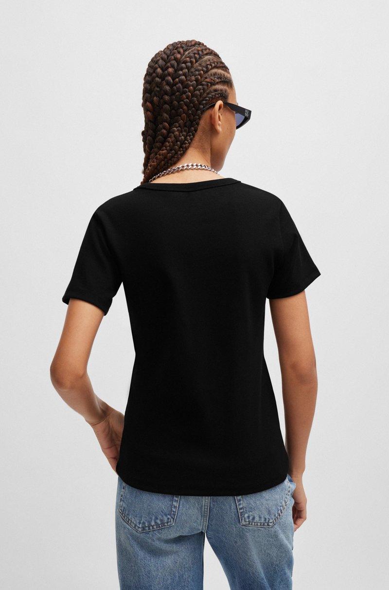 Hugo Boss Camiseta de algodón con logo apilado bordado Los más vendidos
