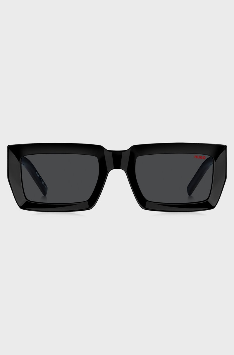 Hugo Boss Gafas de sol negras con logos apilados en las patillas Ventas relámpago