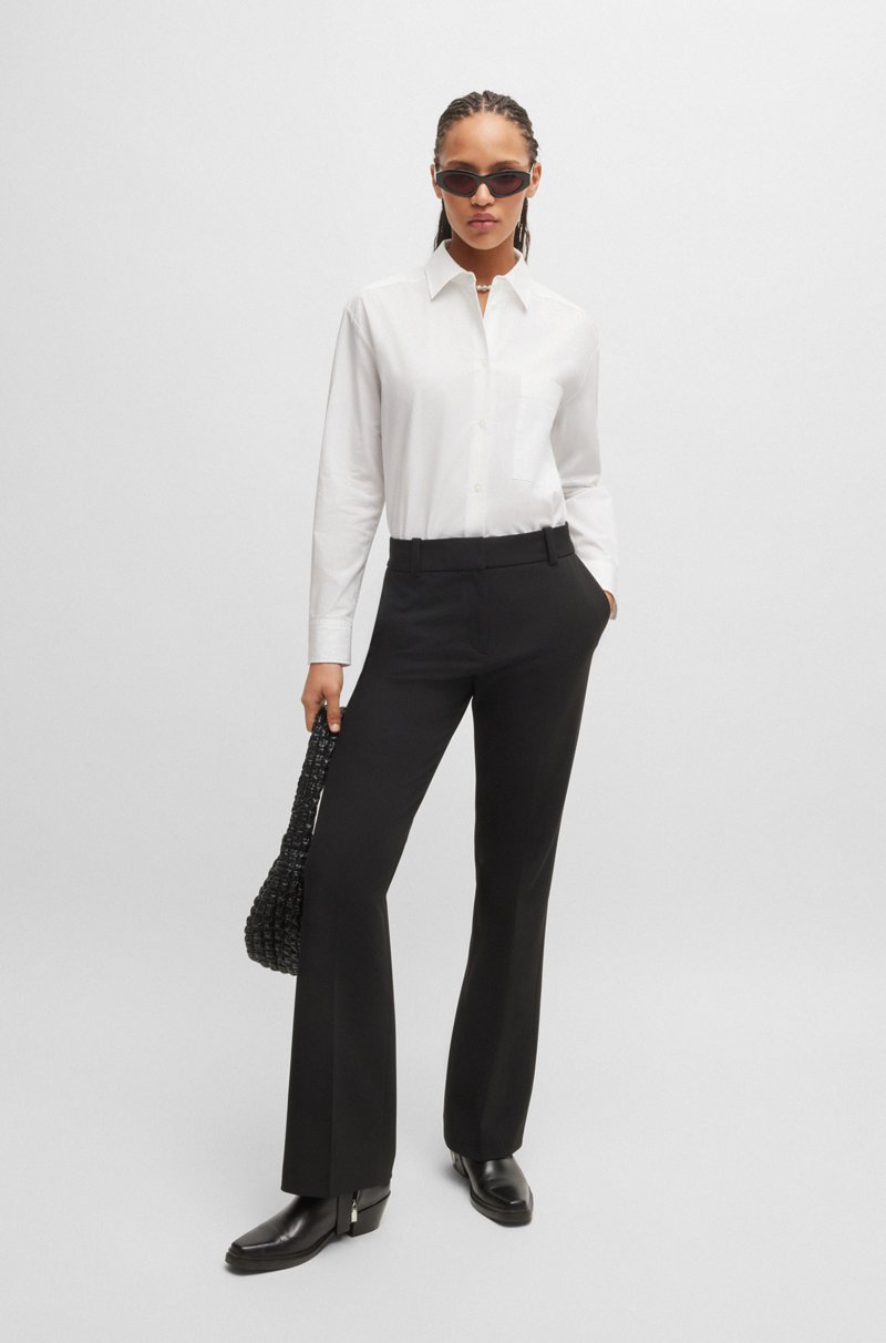 Hugo Boss Blusa oversize fit de lona de algodón con logo bordado Tienda