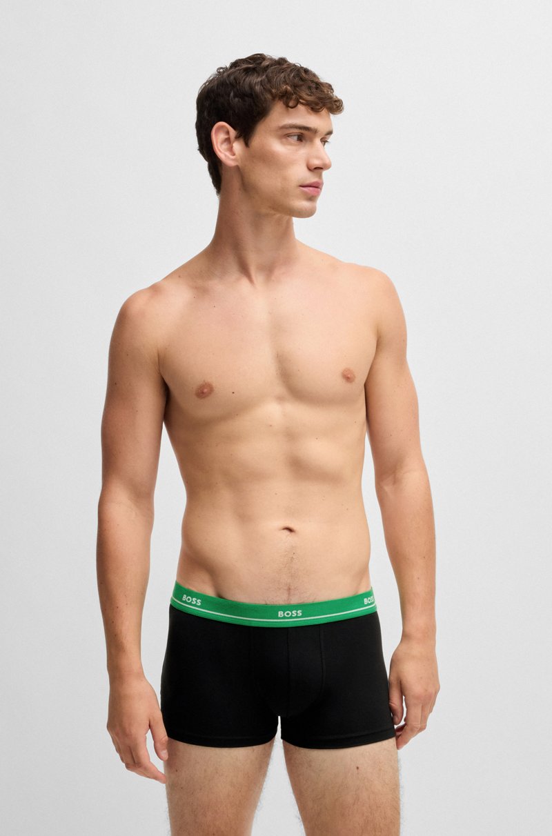Hugo Boss Paquete de cinco calzoncillos de algodón elástico con logotipo en la cinturilla Oferta especial