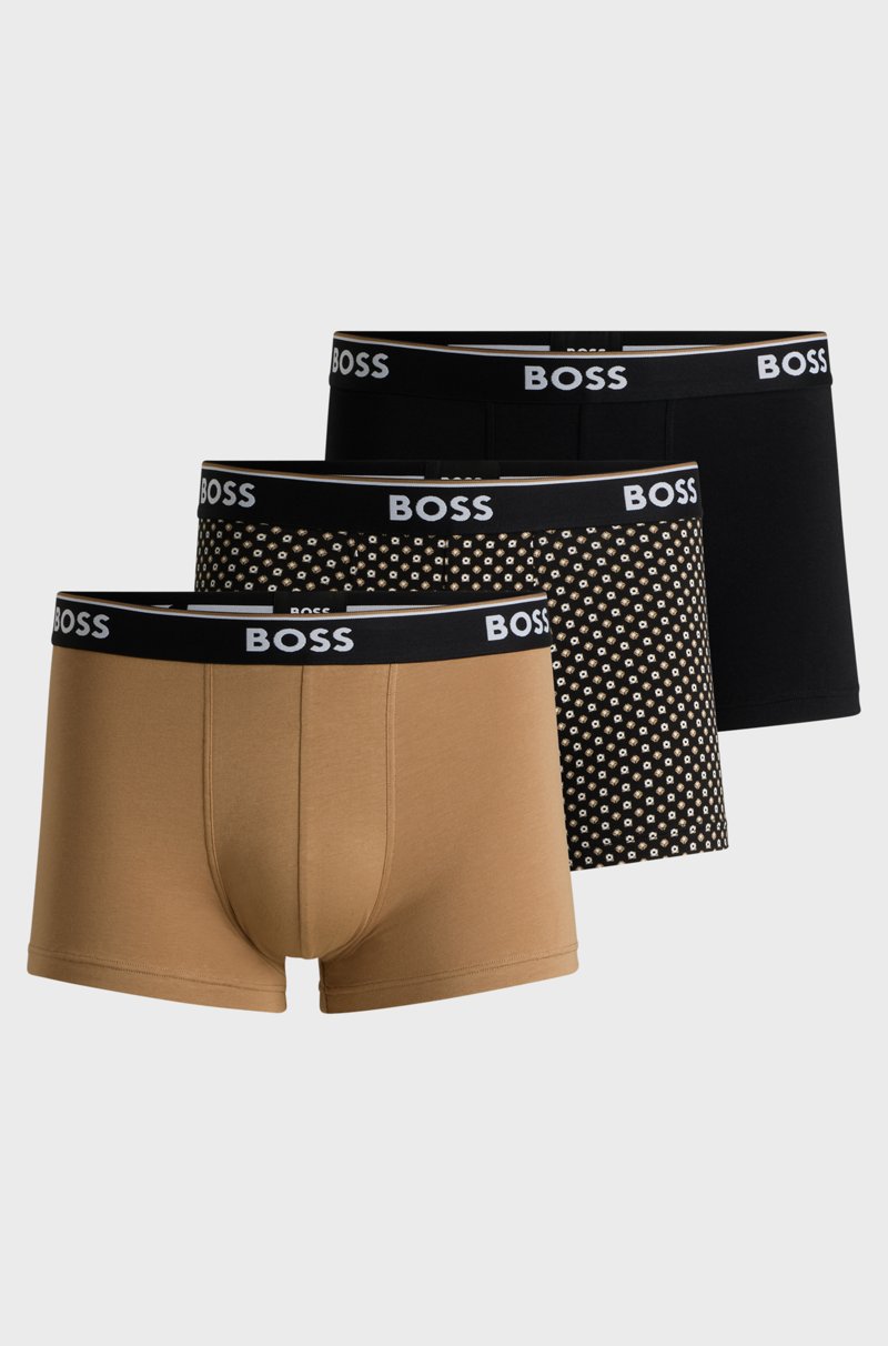 Hugo Boss Paquete de tres calzoncillos en algodón elástico con logo en la cintura Envío gratis