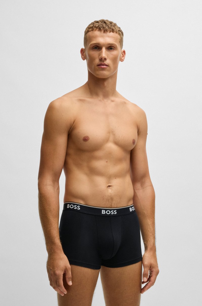 Hugo Boss Paquete de tres calzoncillos en algodón elástico con logo en la cintura Envío gratis