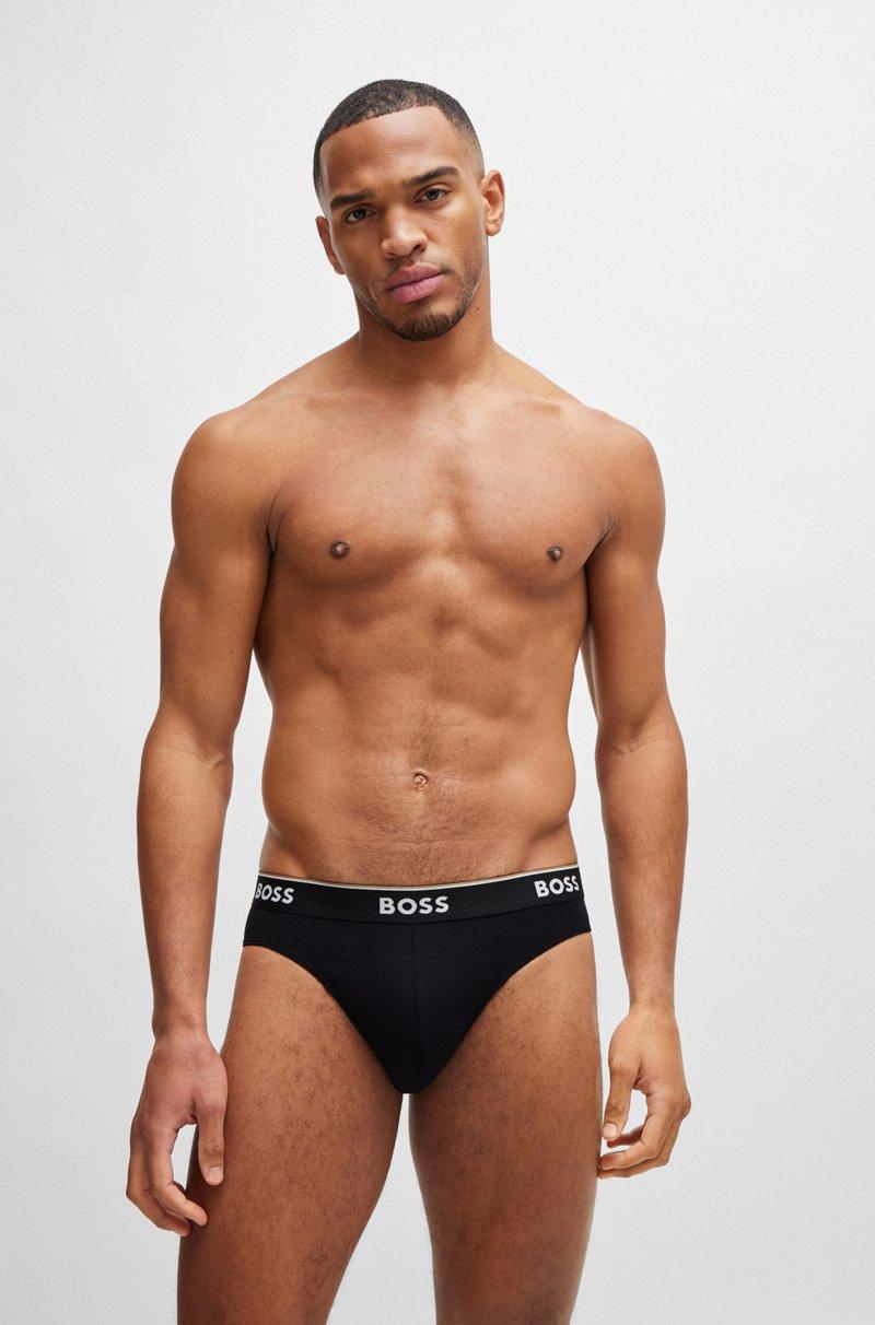 Hugo Boss Paquete de tres slips en algodón elástico con logos en la cinturilla ÚLTIMAS EDICIONES