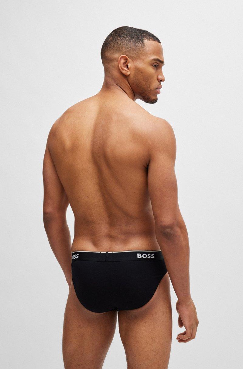 Hugo Boss Paquete de tres slips en algodón elástico con logos en la cinturilla ÚLTIMAS EDICIONES