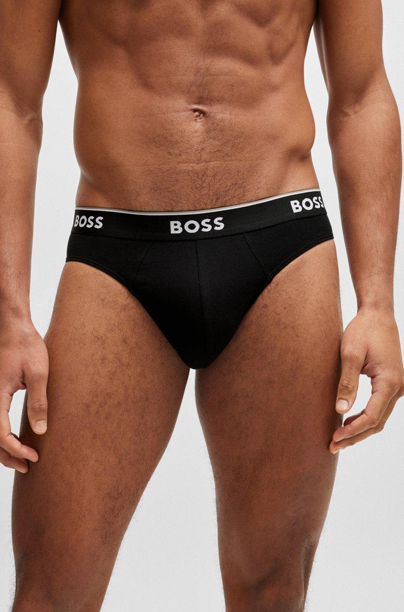 Hugo Boss Paquete de tres slips en algodón elástico con logos en la cinturilla ÚLTIMAS EDICIONES
