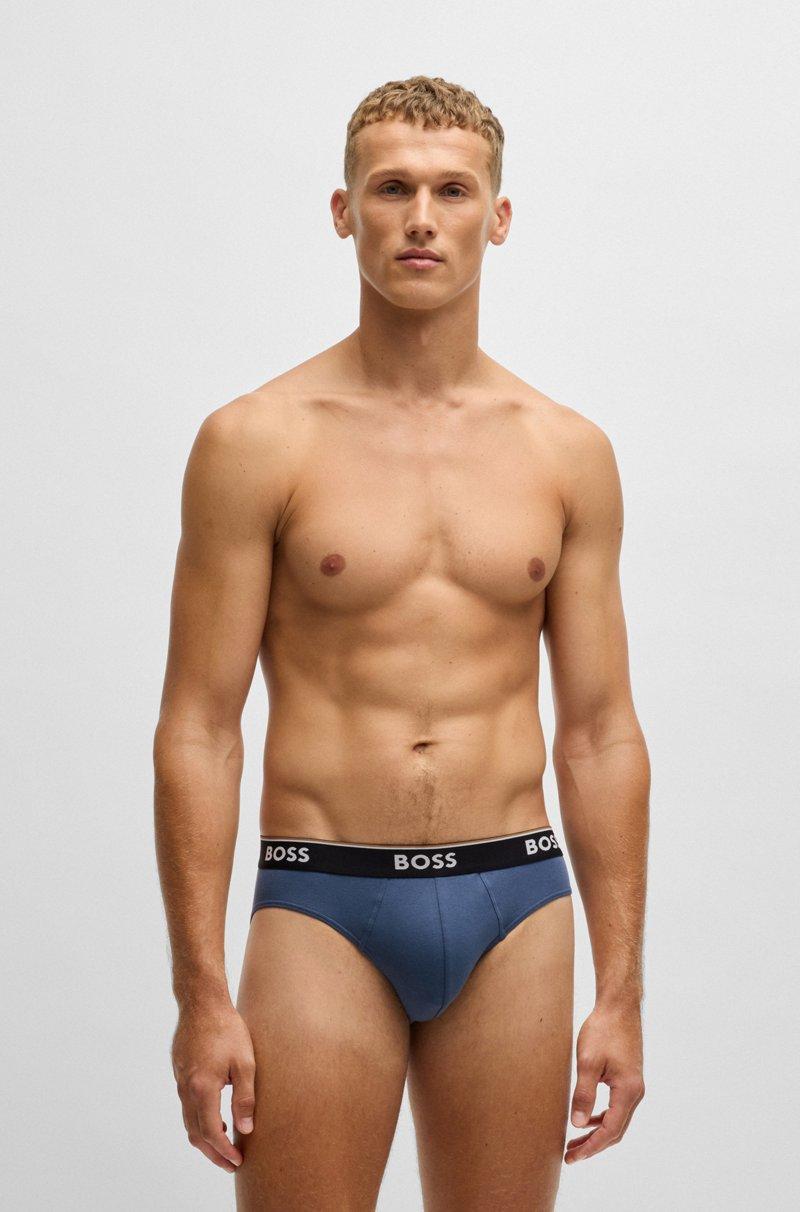 Hugo Boss Paquete de tres calzoncillos slip de algodón elástico con logos en la cintura Promoción por tiempo limitado