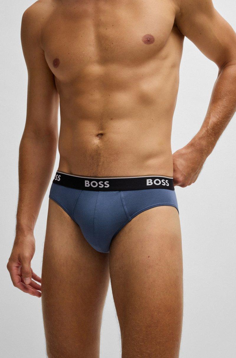 Hugo Boss Paquete de tres calzoncillos slip de algodón elástico con logos en la cintura Promoción por tiempo limitado
