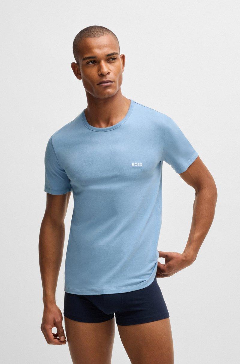 Hugo Boss Paquete de tres camisetas interiores de algodón con logos bordados Oferta especial de fábrica
